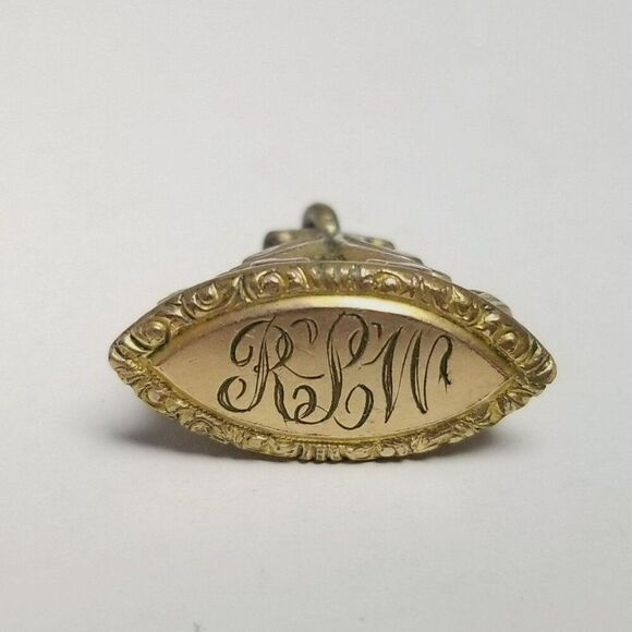 Vintage Monogram Watch Fob Seal Pendant Charm, R.L.W Initial Letters, Victorian - Picture 1 of 7